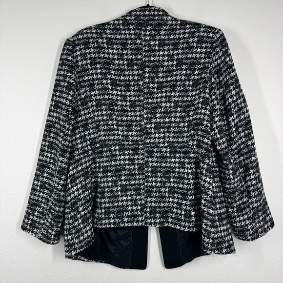 Lafayette 148 Houndstooth Prolific Blazer Jacket Black Cream Career Plus Size 16 - Picture 5 of 7